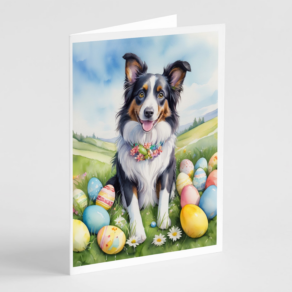 Glamorous Pups : Border Collie Easter Egg Hunt Greeting Cards Pack of 8