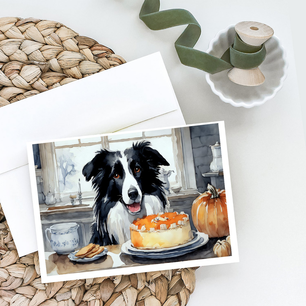 Glamorous Pups : Border Collie Fall Kitchen Pumpkins Greeting Cards Pack of 8