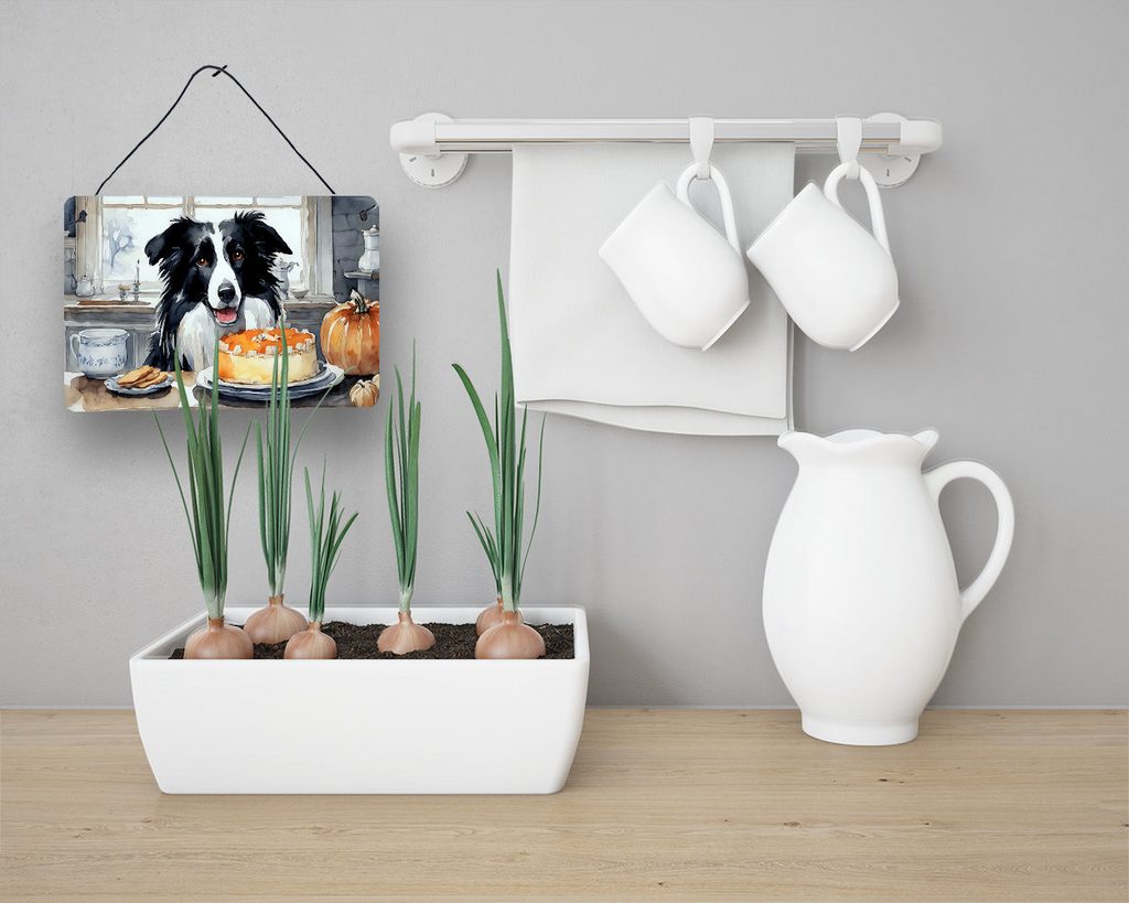 Glamorous Pups : Border Collie Fall Kitchen Pumpkins Wall or Door Hanging Prints