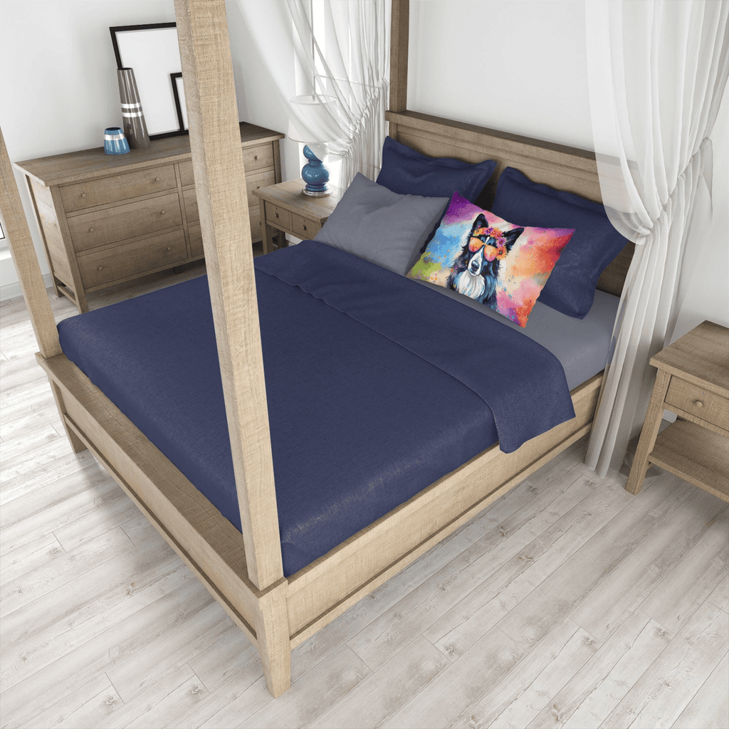 Glamorous Pups : Border Collie Hippie Dawg Standard Pillowcase