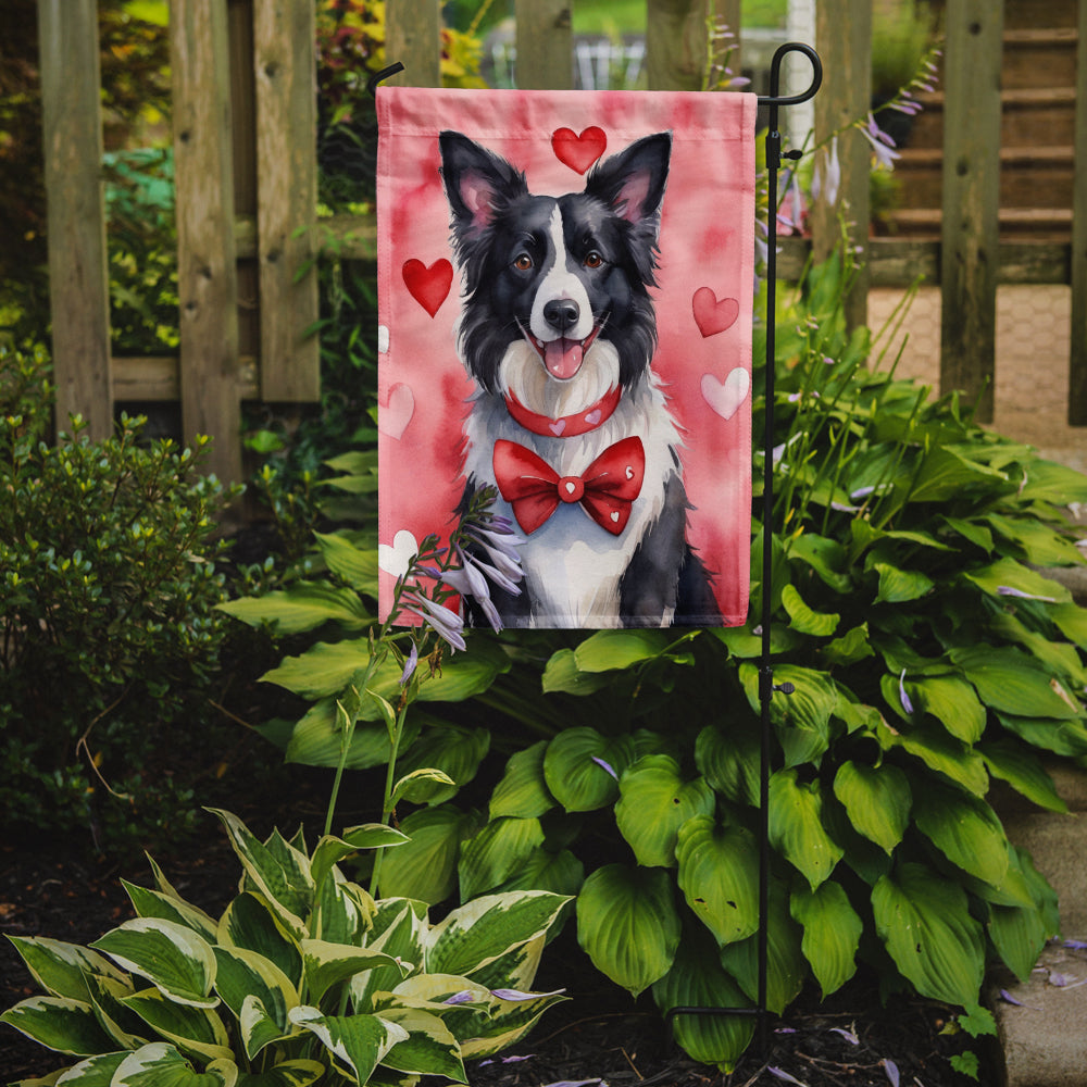 Glamorous Pups : Border Collie My Valentine Garden Flag