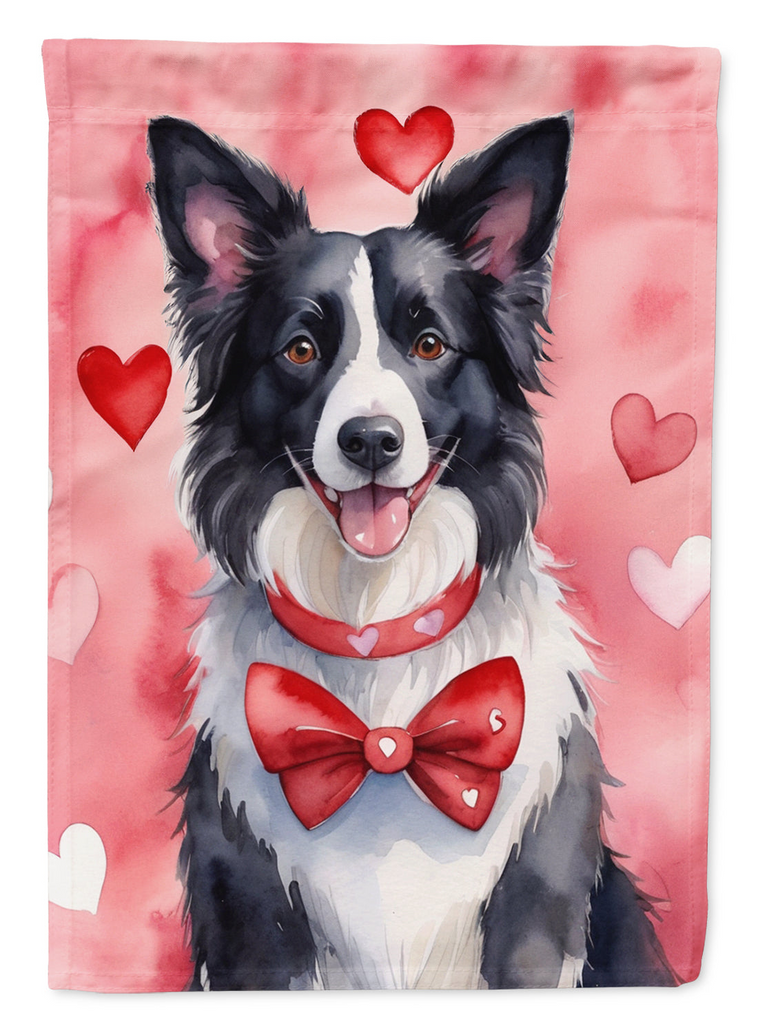 Glamorous Pups : Border Collie My Valentine Garden Flag