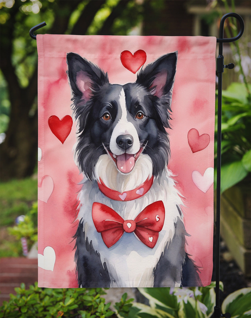 Glamorous Pups : Border Collie My Valentine Garden Flag