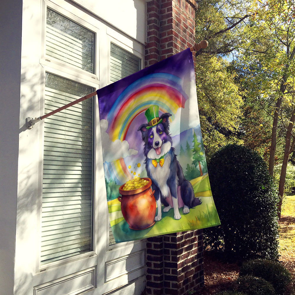 Glamorous Pups : Border Collie St Patrick's Day House Flag