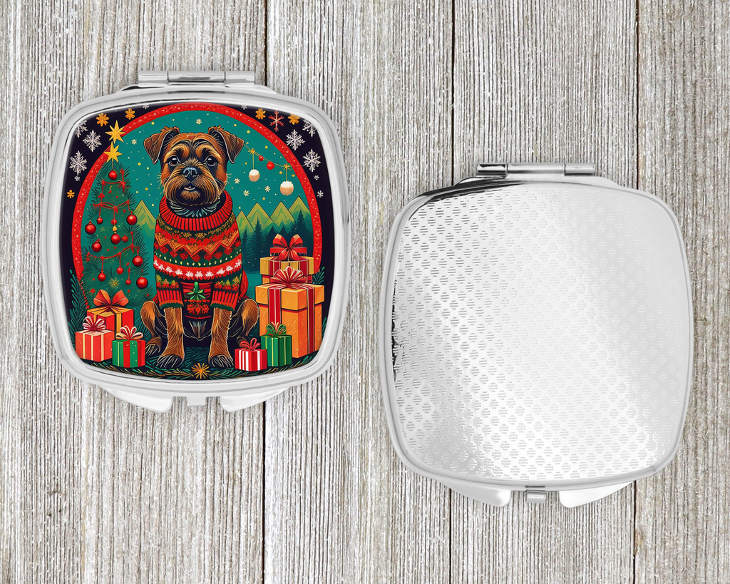 Glamorous Pups : Border Terrier Christmas Compact Mirror