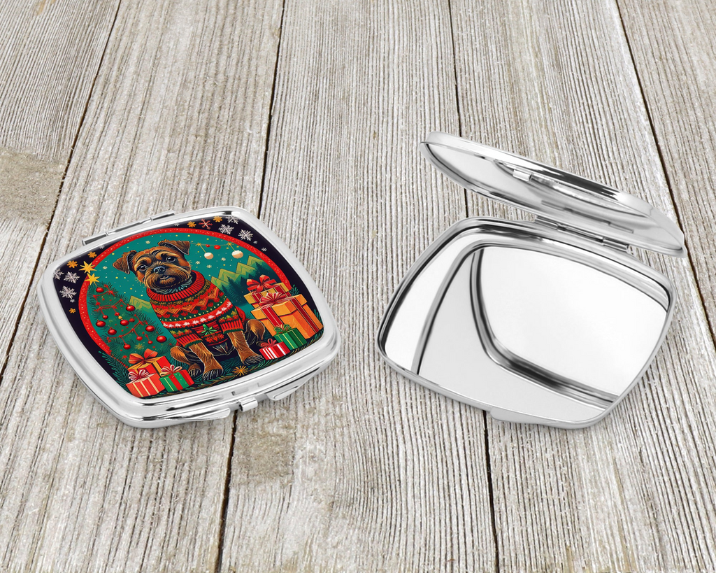 Glamorous Pups : Border Terrier Christmas Compact Mirror