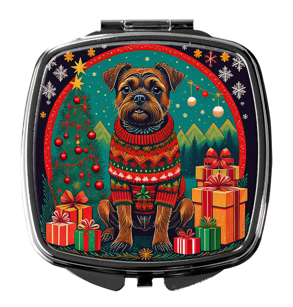 Glamorous Pups : Border Terrier Christmas Compact Mirror