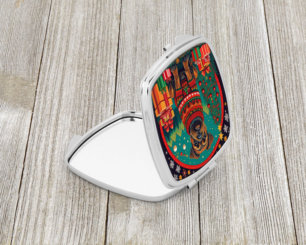 Glamorous Pups : Border Terrier Christmas Compact Mirror