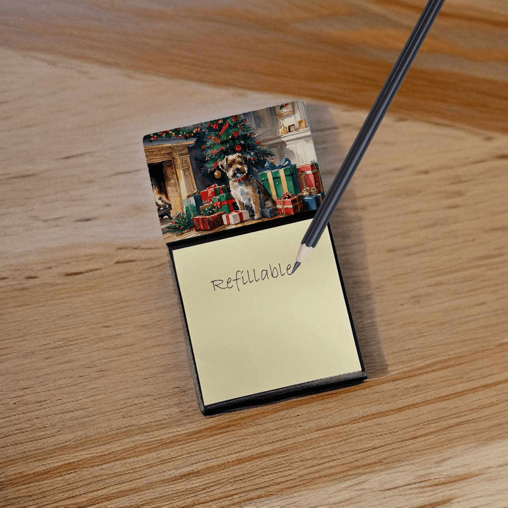 Glamorous Pups : Border Terrier Cozy Christmas Sticky Note Holder