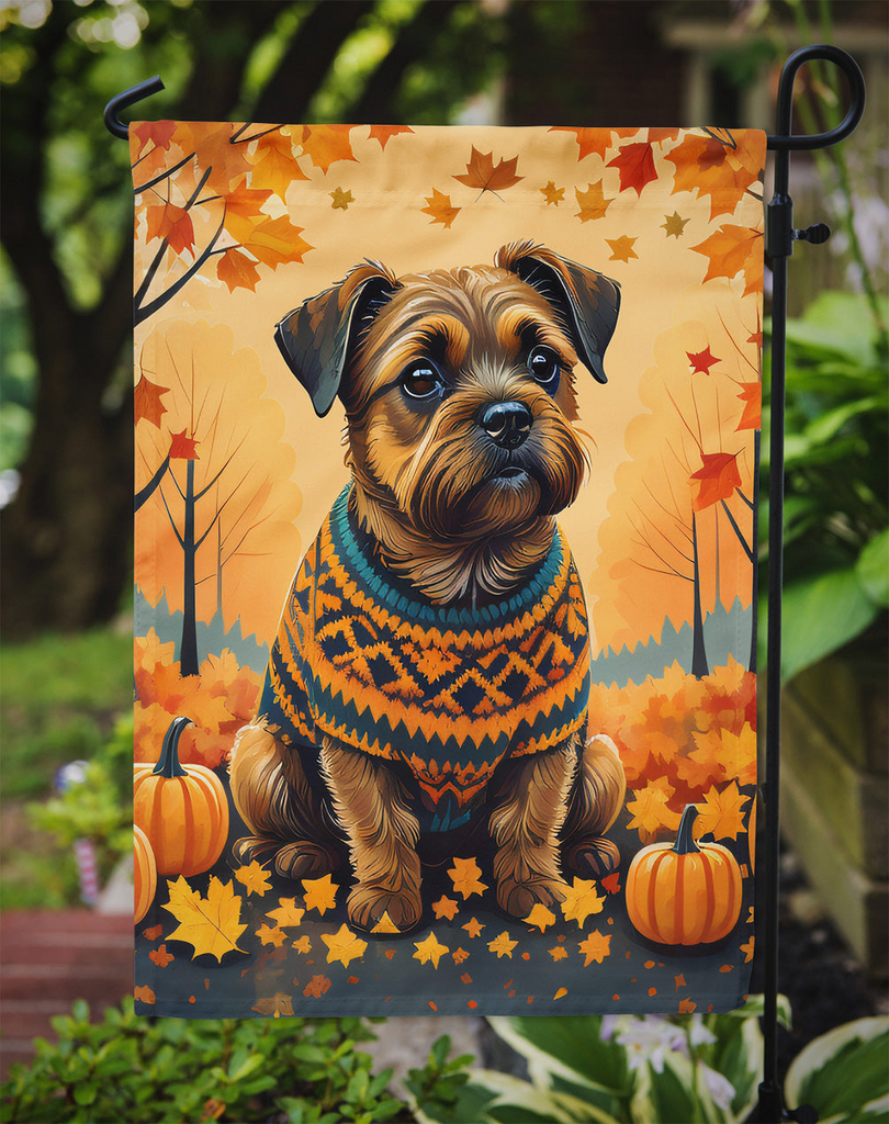 Glamorous Pups : Border Terrier Fall Garden Flag