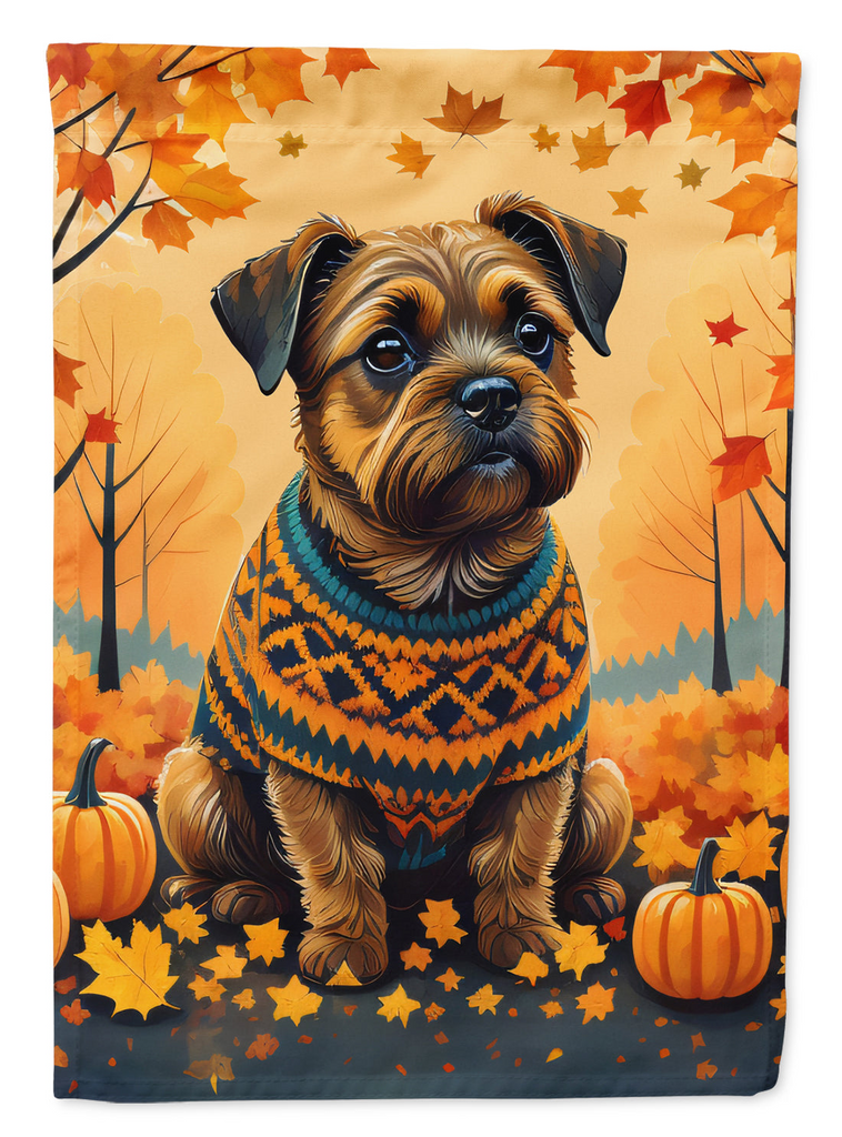 Glamorous Pups : Border Terrier Fall Garden Flag