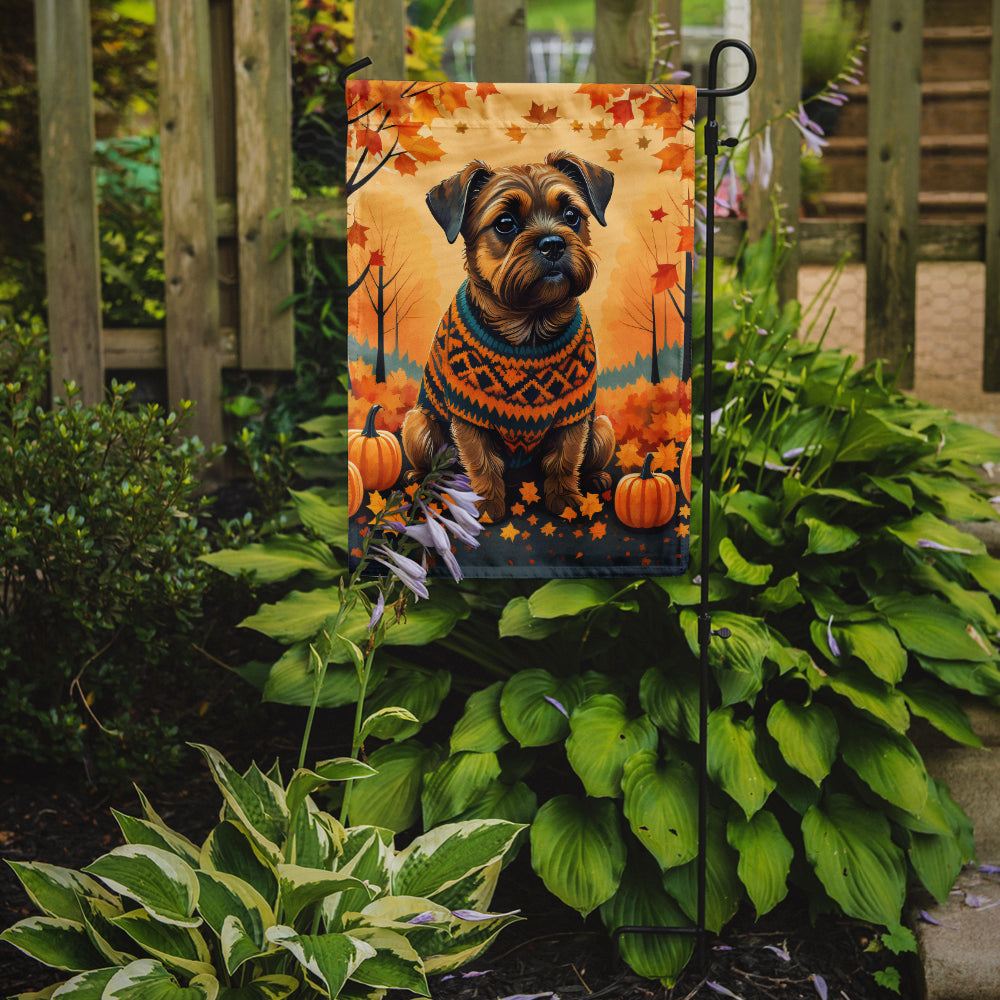 Glamorous Pups : Border Terrier Fall Garden Flag