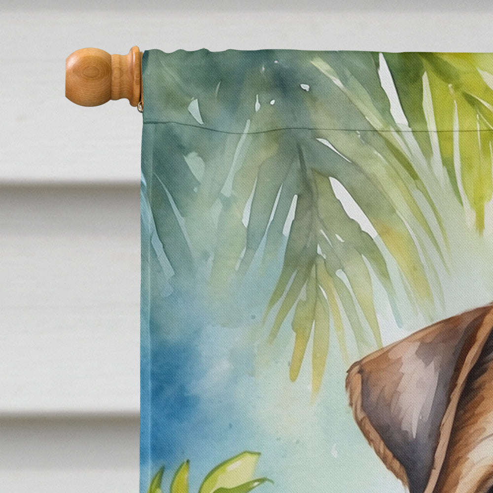 Glamorous Pups : Border Terrier Luau House Flag