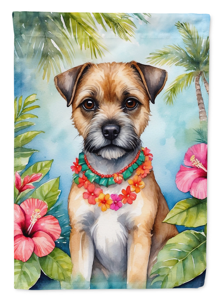 Glamorous Pups : Border Terrier Luau House Flag