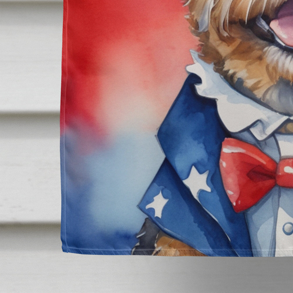Glamorous Pups : Border Terrier Patriotic American House Flag