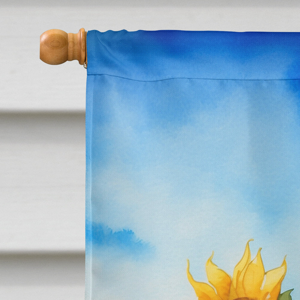 Glamorous Pups : Borzoi in Sunflowers House Flag