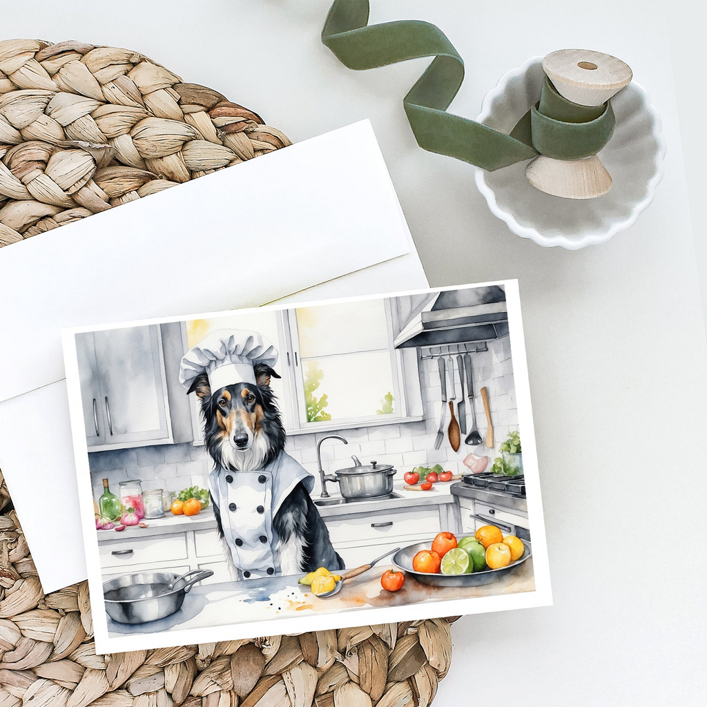 Glamorous Pups : Borzoi The Chef Greeting Cards Pack of 8