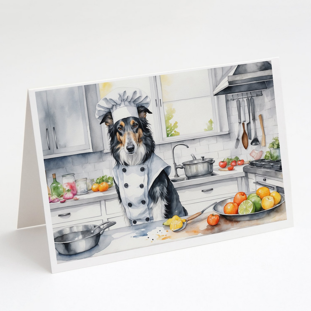Glamorous Pups : Borzoi The Chef Greeting Cards Pack of 8