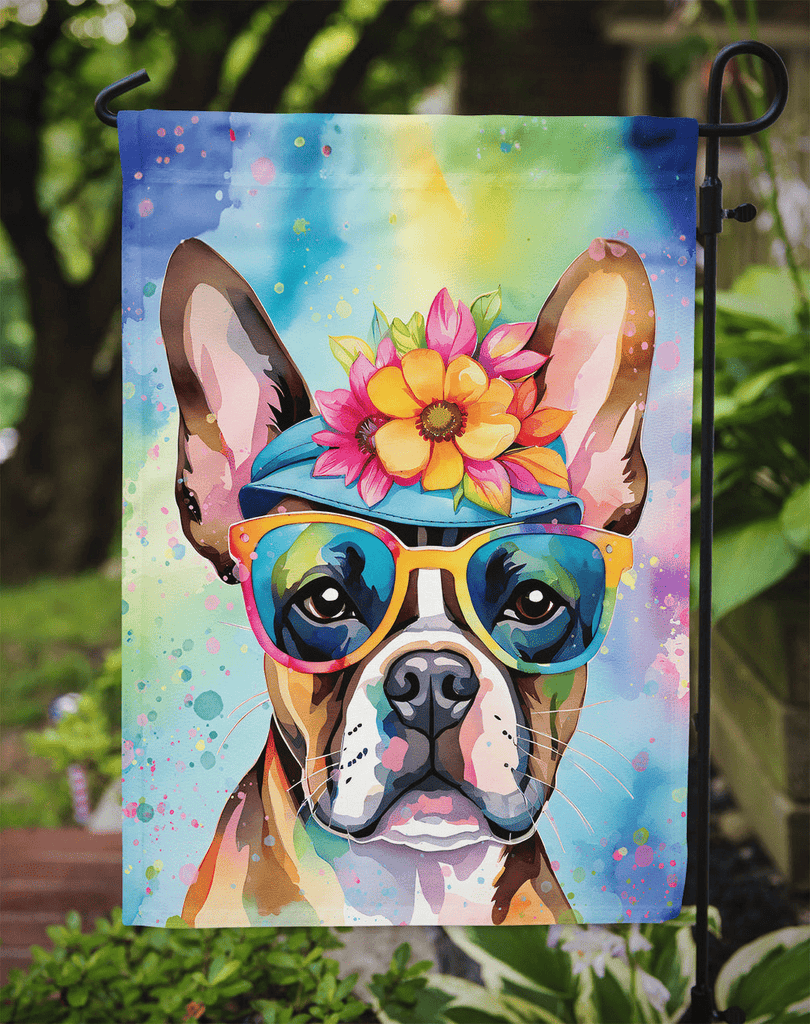 Glamorous Pups : Boston Terrier Hippie Dawg Garden Flag