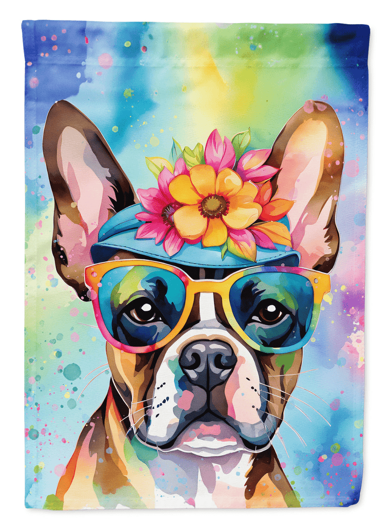Glamorous Pups : Boston Terrier Hippie Dawg Garden Flag