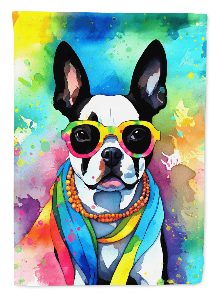 Glamorous Pups : Boston Terrier Hippie Dawg House Flag