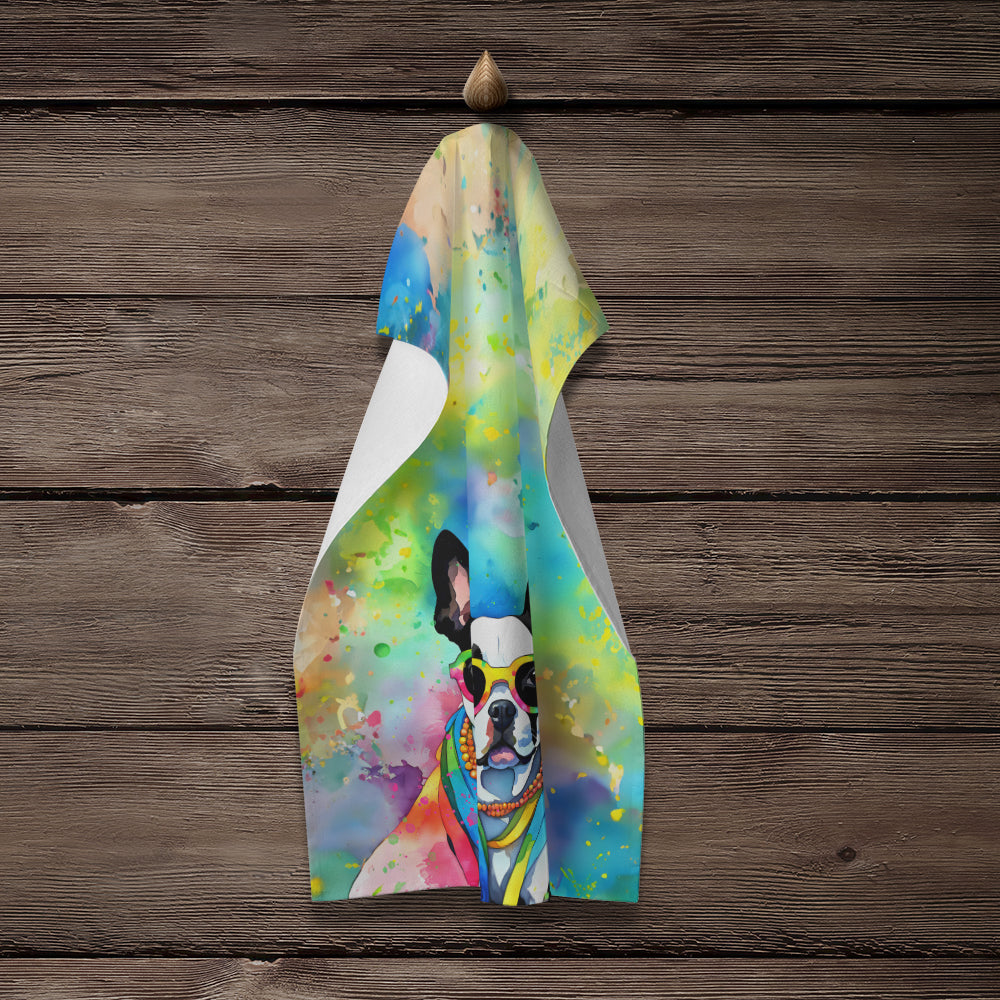 Glamorous Pups : Boston Terrier Hippie Dawg Kitchen Towel