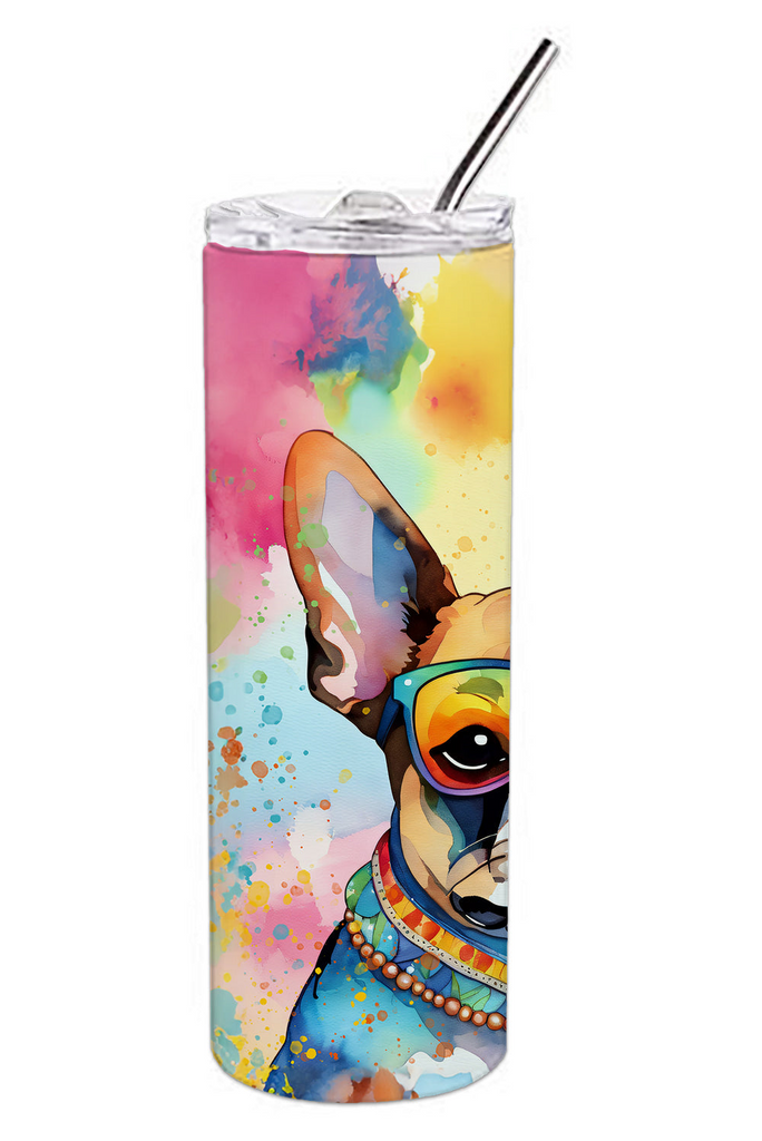 Glamorous Pups : Boston Terrier Hippie Dawg Stainless Steel Skinny Tumbler