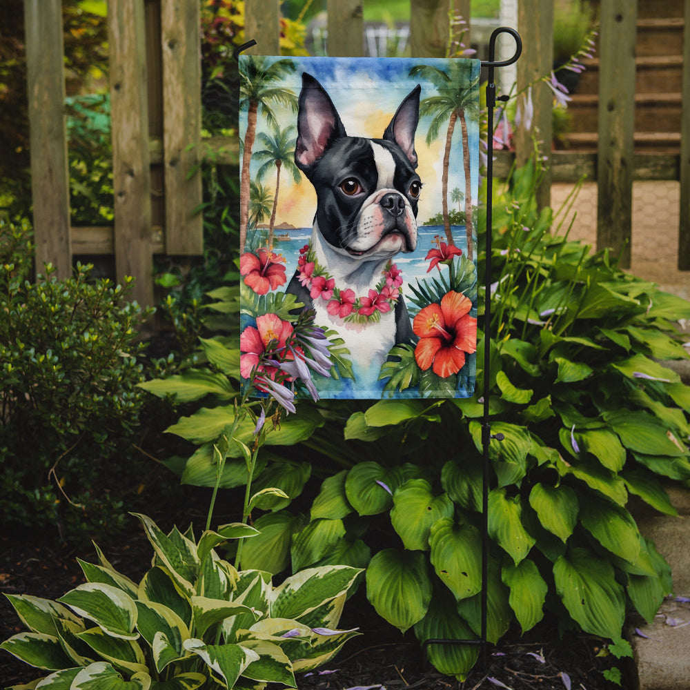 Glamorous Pups : Boston Terrier Luau Garden Flag