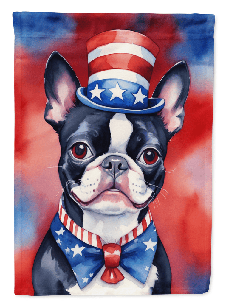 Glamorous Pups : Boston Terrier Patriotic American House Flag