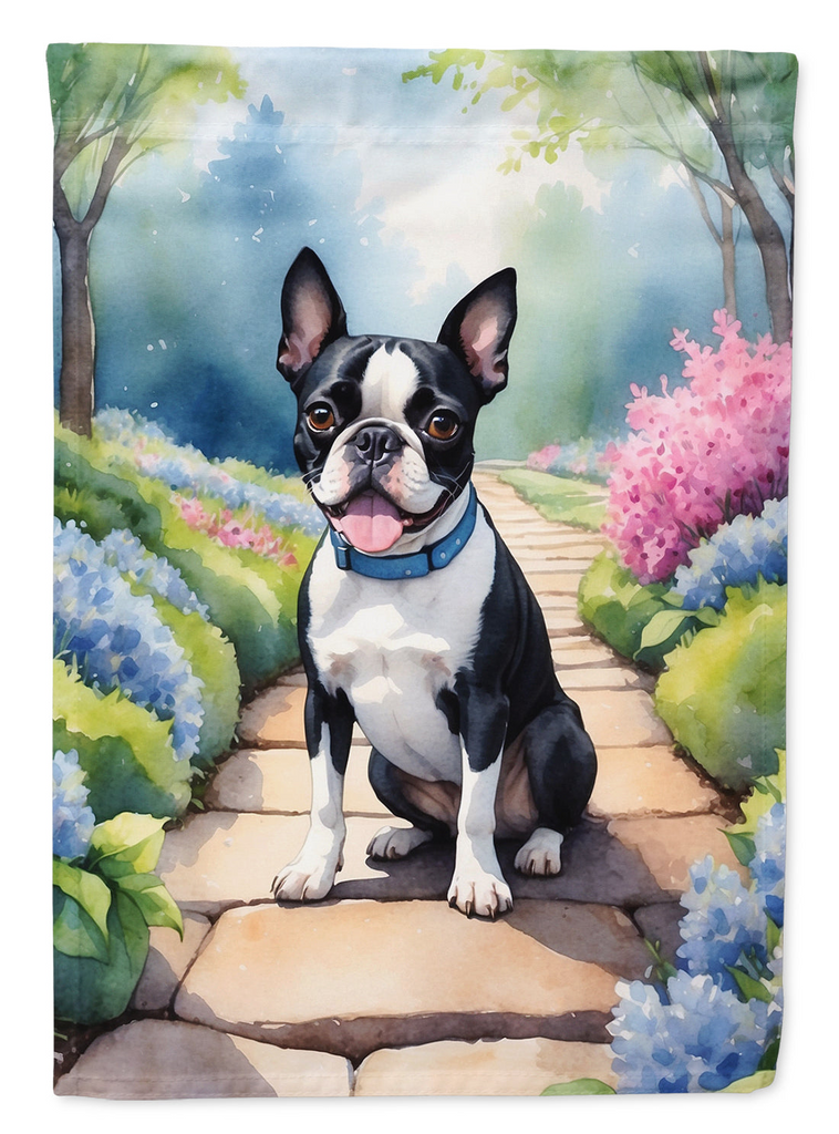Glamorous Pups : Boston Terrier Spring Path Garden Flag