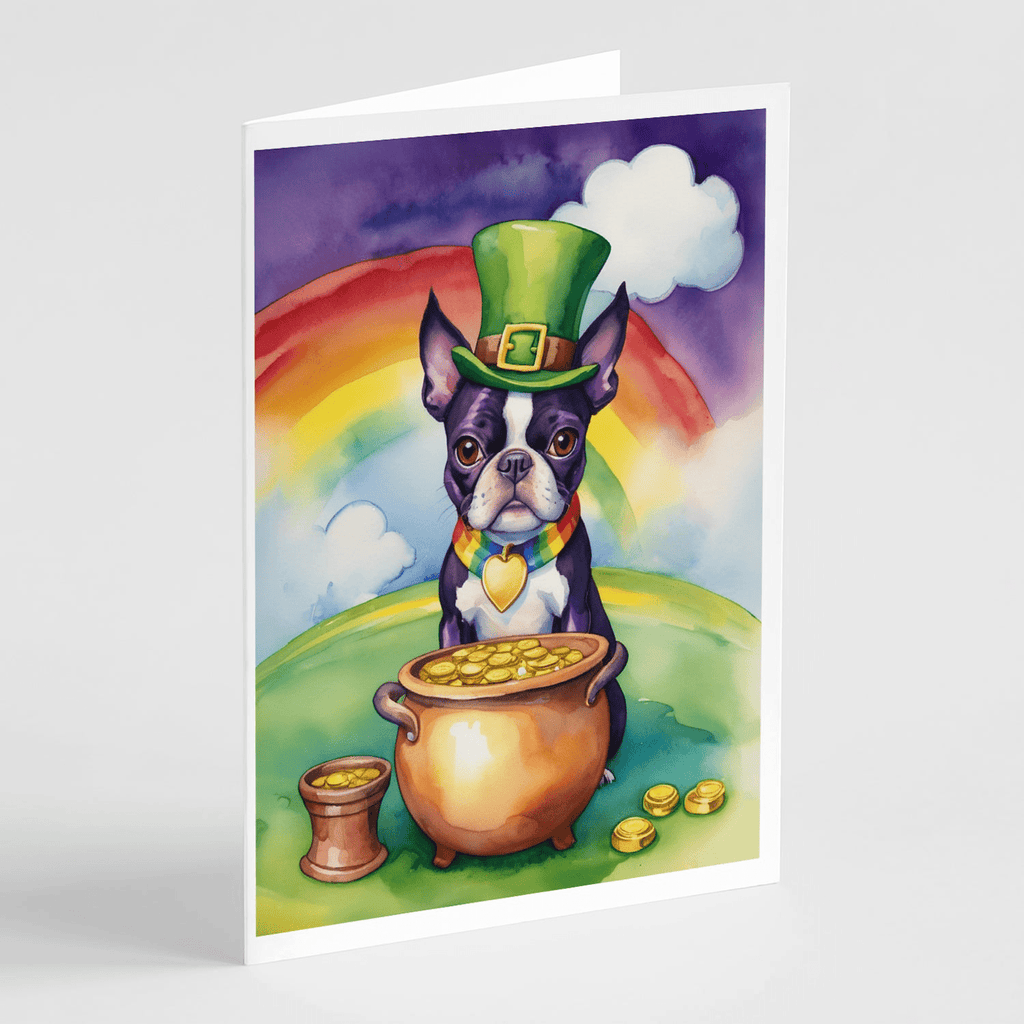 Glamorous Pups : Boston Terrier St Patrick's Day Greeting Cards Pack of 8