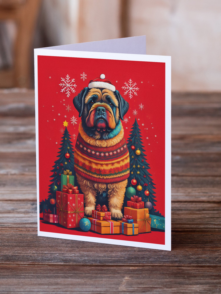 Glamorous Pups : Bouvier des Flandres Holiday Christmas Greeting Cards Pack of 8