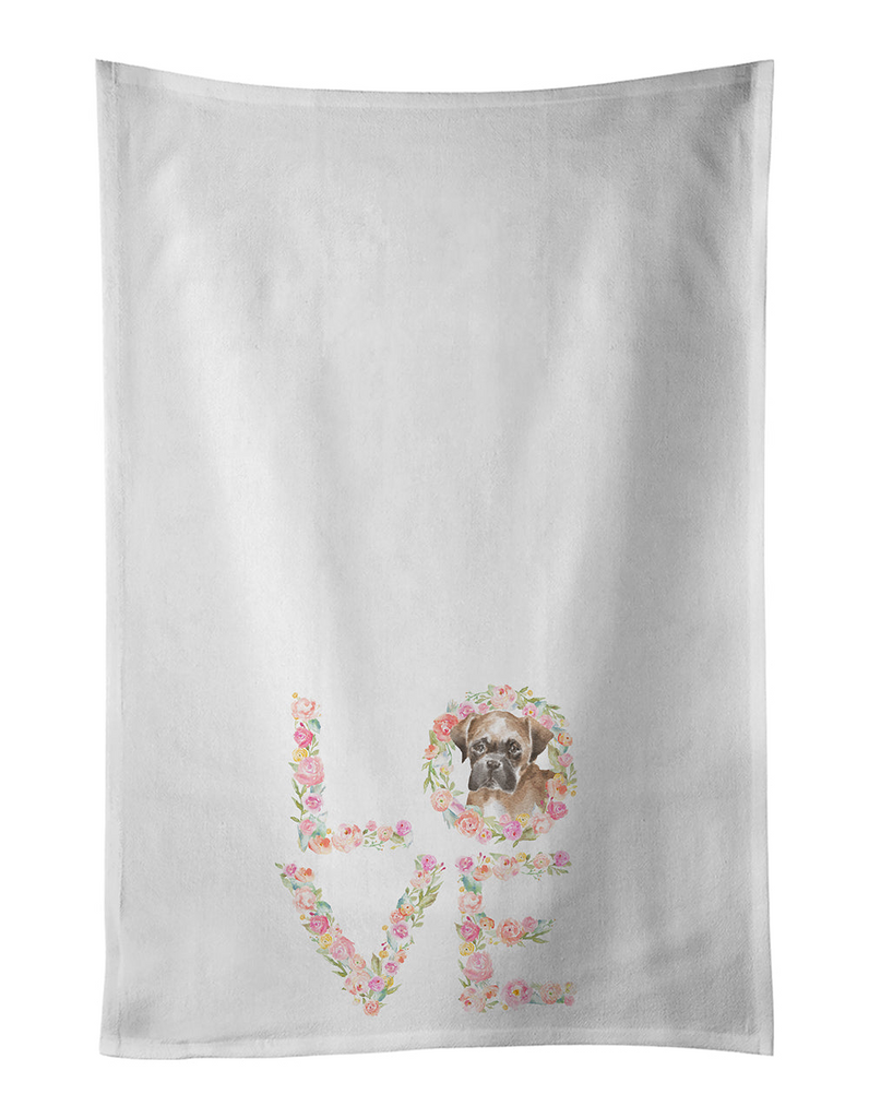Glamorous Pups : Boxer #2 LOVE Kitchen Towel Set of 2