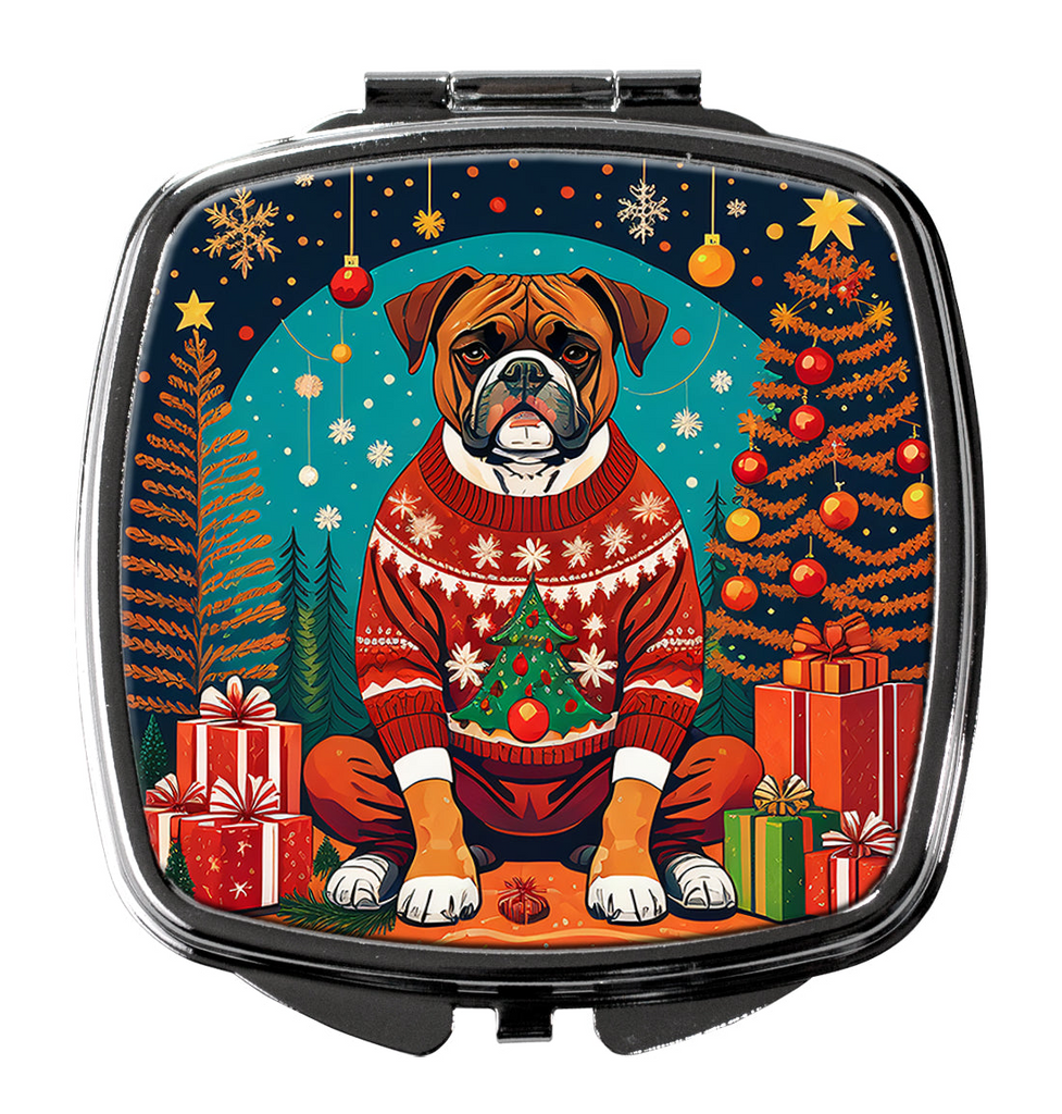 Glamorous Pups : Boxer Christmas Compact Mirror