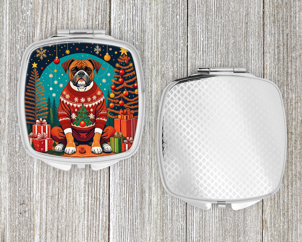 Glamorous Pups : Boxer Christmas Compact Mirror