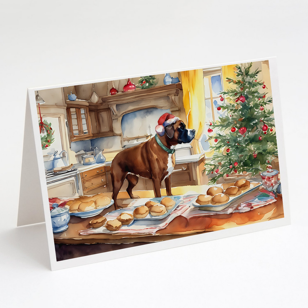 Glamorous Pups : Boxer Christmas Cookies Greeting Cards Pack of 8