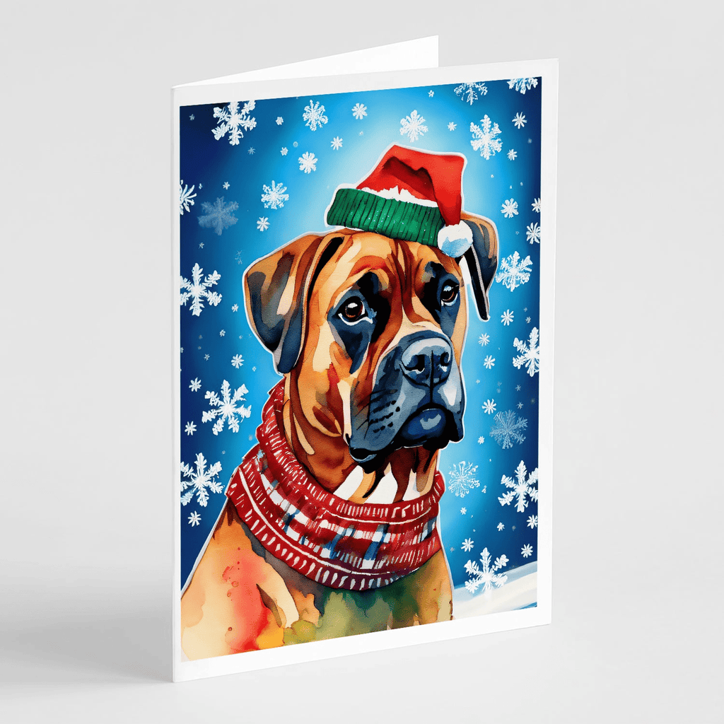Glamorous Pups : Boxer Christmas Greeting Cards Pack of 8