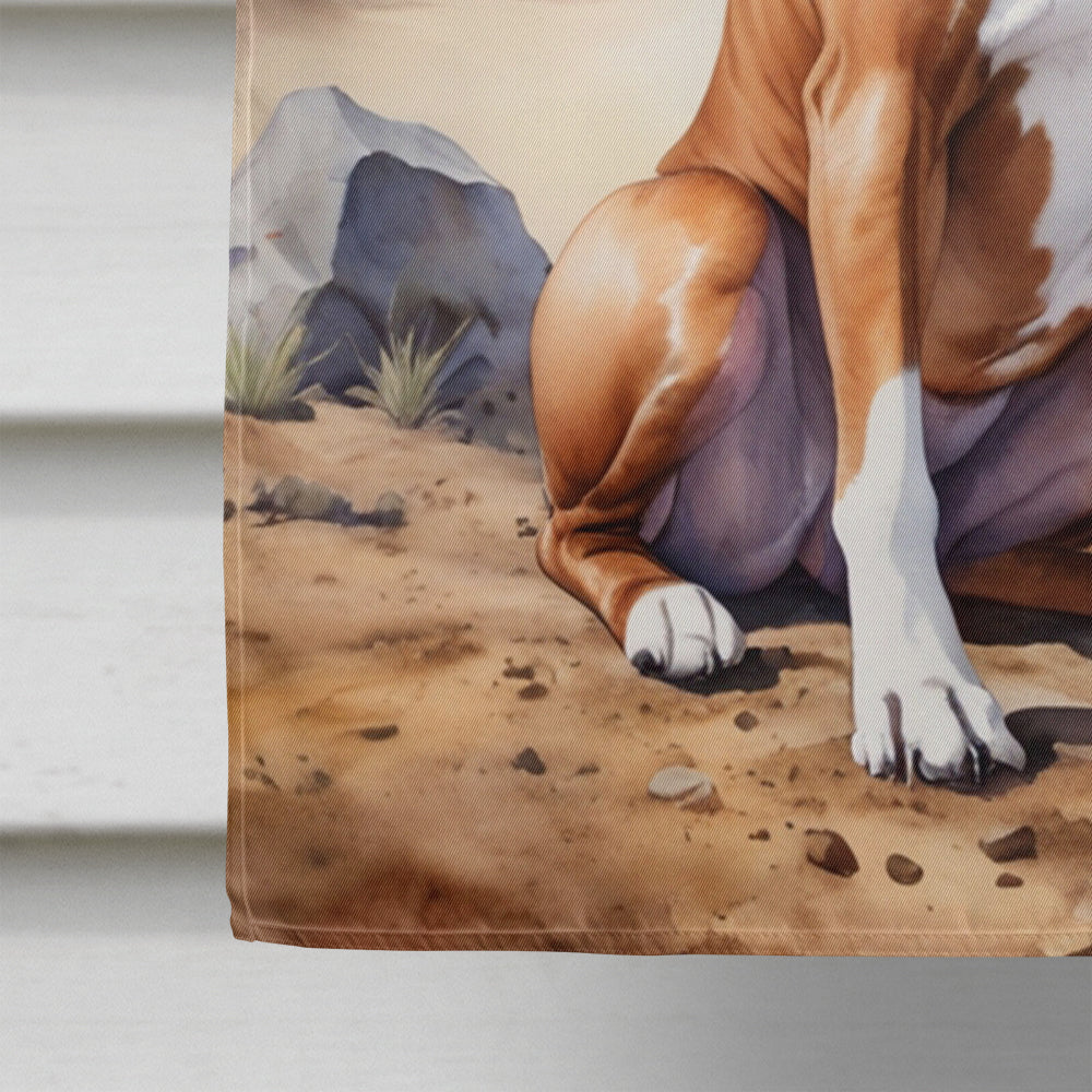 Glamorous Pups : Boxer Cowboy Welcome House Flag