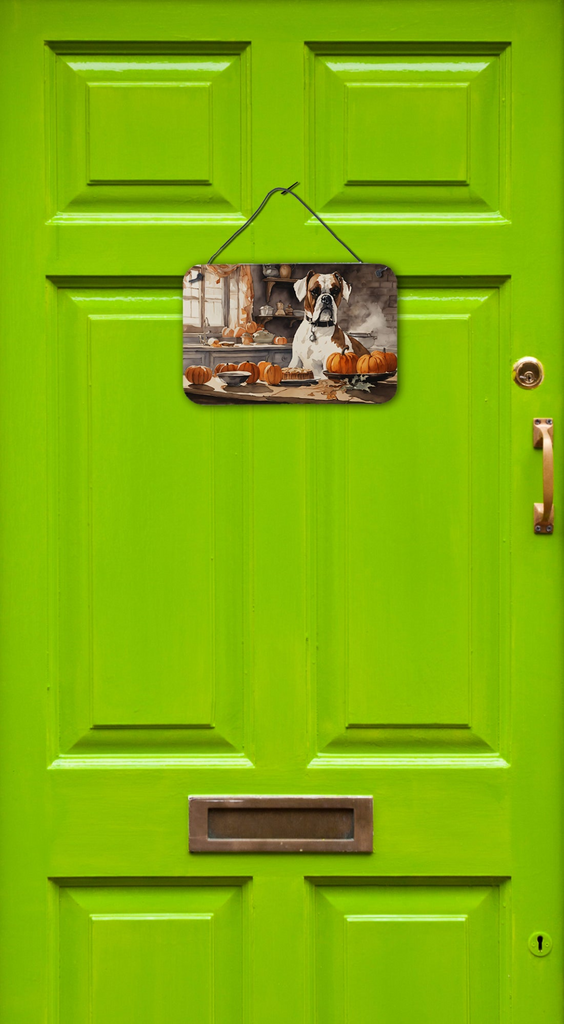 Glamorous Pups : Boxer Fall Kitchen Pumpkins Wall or Door Hanging Prints