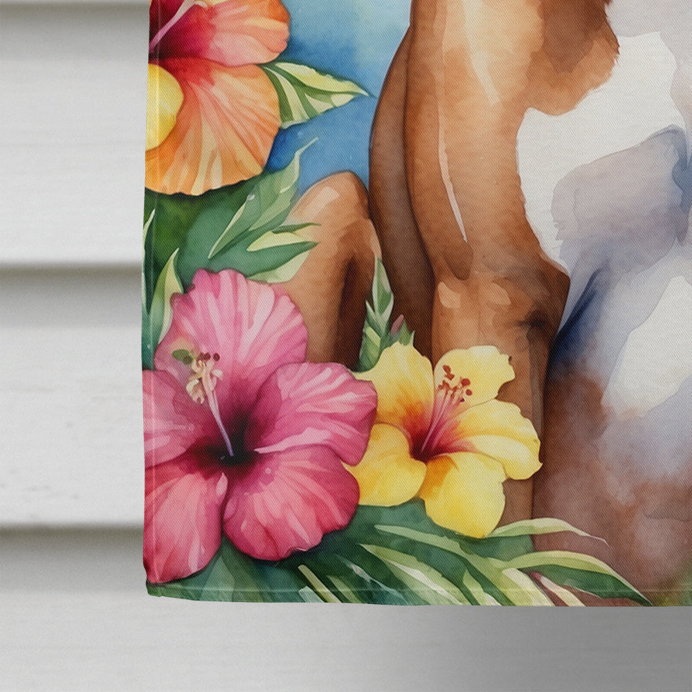 Glamorous Pups : Boxer Luau House Flag