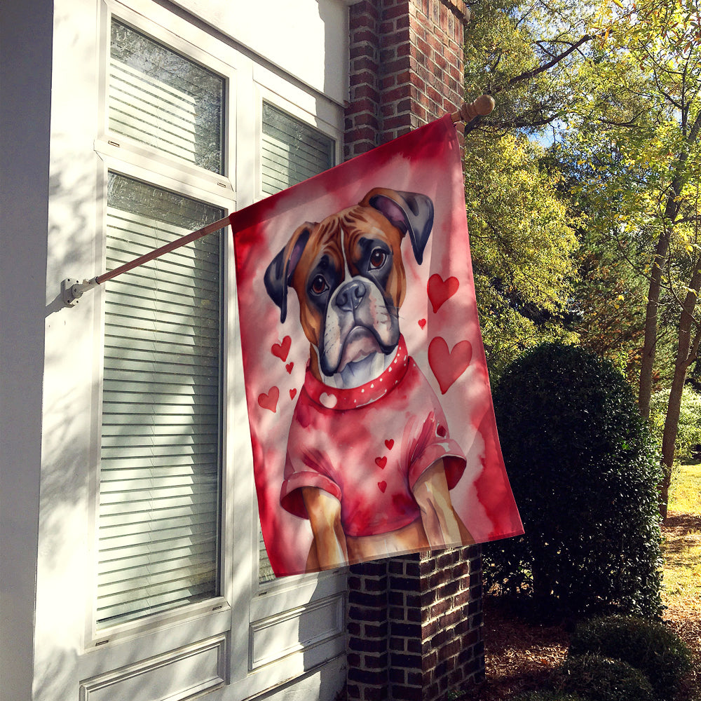 Glamorous Pups : Boxer My Valentine House Flag