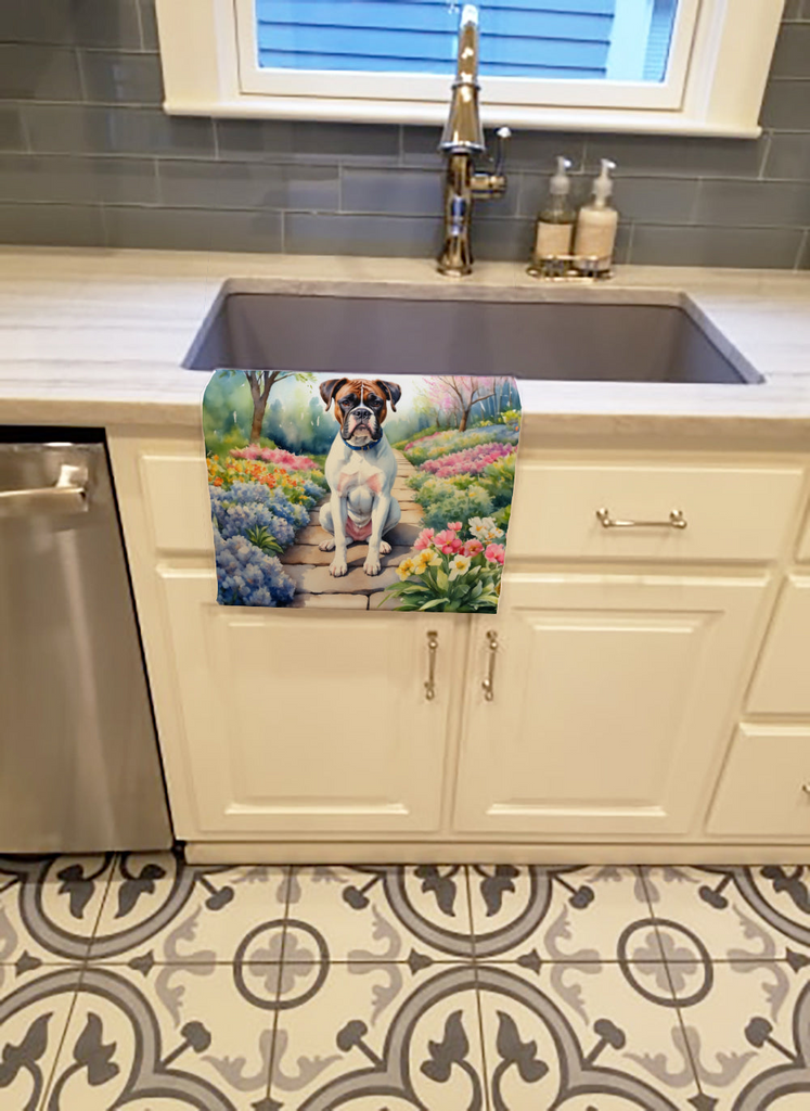 Glamorous Pups : Boxer Spring Path Kitchen Towel