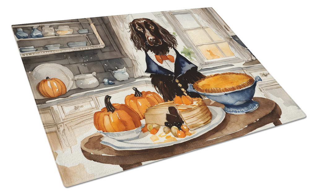Glamorous Pups : Boykin Spaniel Fall Kitchen Pumpkins Glass Cutting Board