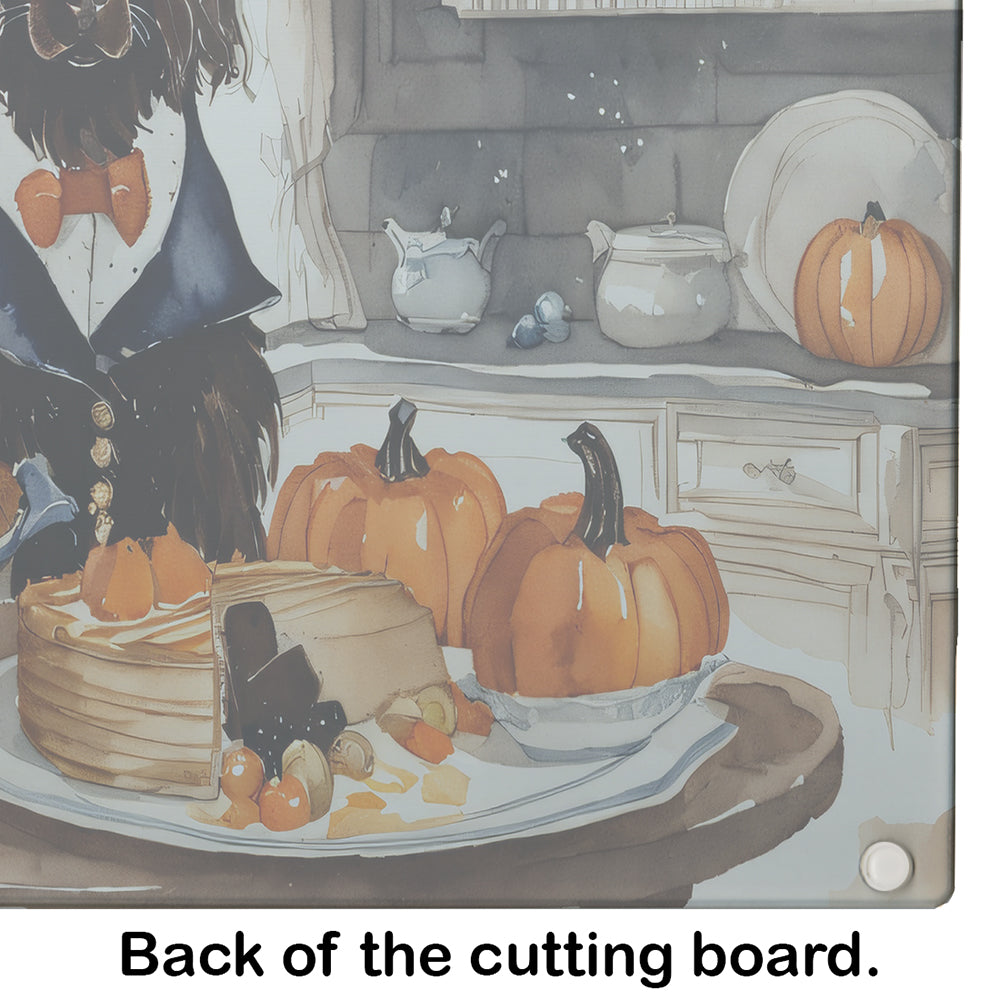 Glamorous Pups : Boykin Spaniel Fall Kitchen Pumpkins Glass Cutting Board