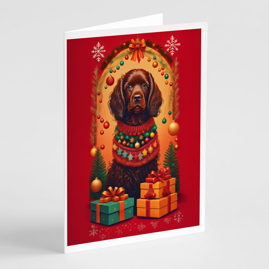 Glamorous Pups : Boykin Spaniel Holiday Christmas Greeting Cards Pack of 8