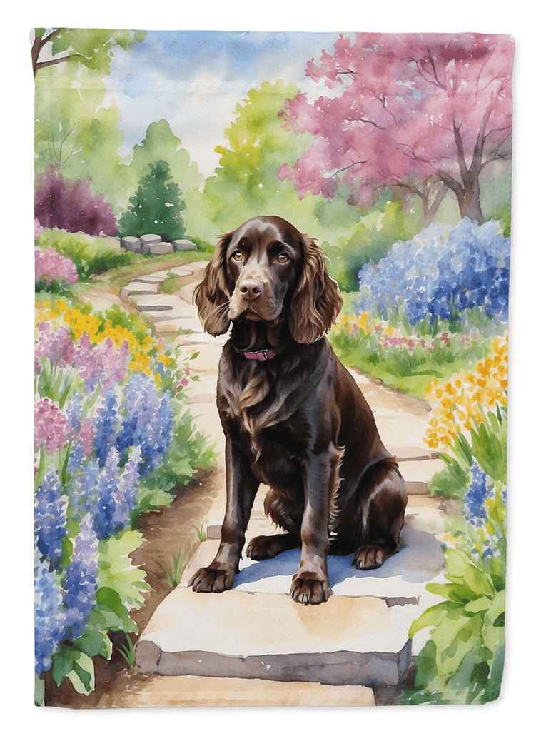 Glamorous Pups : Boykin Spaniel Spring Path House Flag