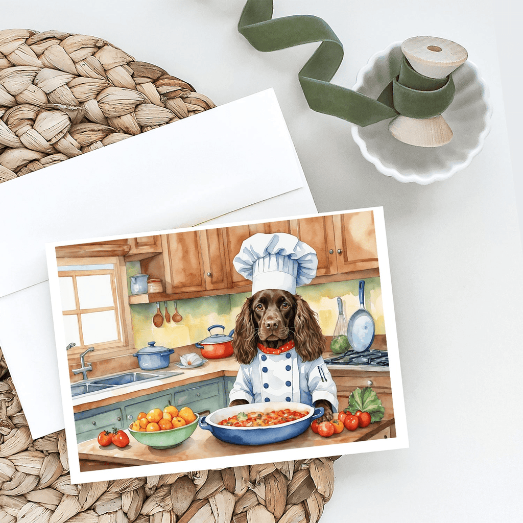 Glamorous Pups : Boykin Spaniel The Chef Greeting Cards Pack of 8
