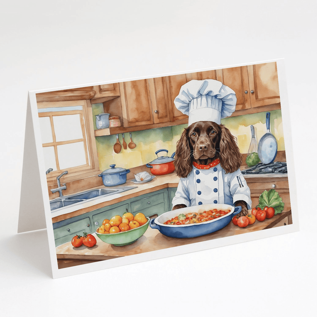 Glamorous Pups : Boykin Spaniel The Chef Greeting Cards Pack of 8