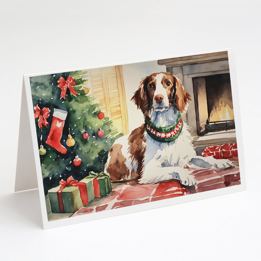 Glamorous Pups : Brittany Spaniel Christmas Greeting Cards Pack of 8