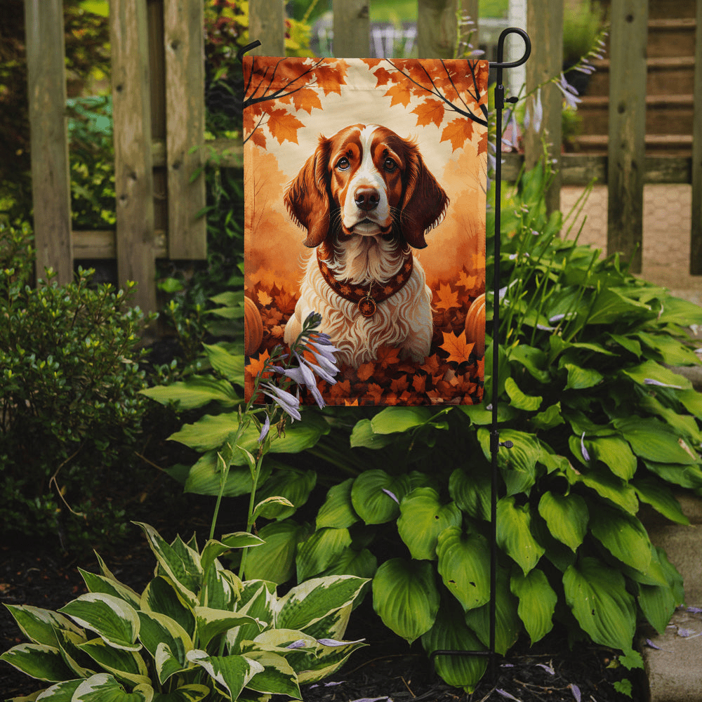 Glamorous Pups : Brittany Spaniel Fall Garden Flag